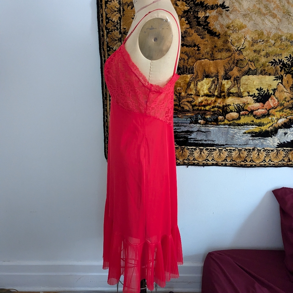 Vintage vanity fair red-rose nightgown - Picture 4 of 8